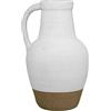 DRW Vaso da pavimento con manico in ceramica in bianco e terra 23x25x40 cm