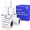 LENVII 50mm x 80mm Etichetta Termica Sintetica, 2×3.15 Codice a barre etichette adesivi, Resistente allo strappo, Impermeabile,Resistente alle alte temperature - 8 Rotoli (80 Etichette/Rotolo)