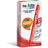 CARIOCA Oops Retractable Penne Rosse | Set Penne Cancellabili Ricaricabili a Scatto per Scuola e Ufficio con Gomma Incorporata e Impugnatura Ergonomica, Penne Rosse, 12 Pezzi