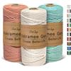 OurTop Corda Macramè 3mm Set, 3mm x 100m Filo Macrame Corda Macramè Filo Morbido Filato Macrame per Fai Da Te, Artigianato, Lavori a Maglia, Lavori Decorativi(Natura, Blu Acqua, Palissandro)