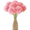 Wekuw Fiori di Ortensia Artificiale, 12 Pezzi di Fiori di Palla di crisantemo di Seta, Bouquet Di Ortensia Finte, Ortensie Artificiali con steli, per Bouquet di Nozze, Casa, Giardino, Ufficio ((Rosa)