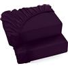Utopia Bedding Set di 2 Lenzuolo con Angoli Una Piazza e Mezza Francese - 160x200cm - Viola - Microfibra Spazzolata - Lenzuolo Sotto con Angoli Elasticizzato
