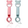 BYXG BYX 2 Pezzi 4 in 1 apriscatole Multifunzione apribottiglie Proteggi Unghie Uso per Bambini Simpatico Orsetto apribottiglie