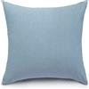 ATsense Federe Cuscino Letto 40x40 cm, Set di 2, 100% Cotone Lavato, Copricuscino Letto Azzurro Con Cerniera, Federa Cuscino Certificata OEKO-TEX