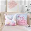 Bonhause Federe per Cuscini Sirena 45 x 45 cm Copricuscini Decorativi Stella Marina Rosa Viola Federa per Cuscino Divano Camera Bambini Ragazze Decorazione Set di 2