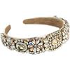 Brillabenny CERCHIETTO FERMA CAPELLI DONNA TURBANTE ELEGANTE CERIMONIA PARTY POIS VELLUTO SETA Brillabenny (ORO CHAMPAGNE)