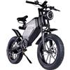 RZOGUWEX Bicicletta elettrica, EBIKE fuoristrada da 20 pollici per adulti con batteria rimovibile agli ioni di litio 48V 25AH, ruota magnetica forgiata con doppio freno a disco idraulico