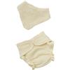 Heless 420-Vestiti 100% Cotone Biologico, Set di 2 Pezzi con Pannolino e Bavaglino in Ecru per Bambole e Peluche di Dimensioni 35-45 cm, Colore Beige, 420