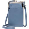 GAOFAC Portacellulare Da Donna Borsa A Tracolla Piccola Con Tracolla Porta Carte Di Credito In Pelle PU Tasca Portamonete(Size:10 x 5 x 17 cm,Color:blu)