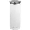 DRW Barattolo da cucina in vetro borosilicato da 2100 ml e coperchio in acciaio inox 10 x 10 x 29 cm