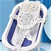 HORREX Bagnetto Neonato Un Pezzo Cuscino Bagnetto Neonato Blu Bianco Tappetino Neonato Misura Regolabile per Adattarsi a Diverse Vasche da Bagno Riduttore Bagnetto Il Prodotto non Include un lavabo