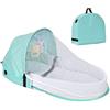 Fauitay Lettino da Viaggio per Bambini, Lettino da Viaggio Portatile Bambino con Zanzariera e Giocattoli, Culla Pieghevole Culla Pieghevole Lettino da Viaggio Lettino da Viaggio Lettino (Verde)