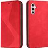 NEXCURIO Custodia a Libro Cover Portafoglio per Samsung Galaxy A55 5G Book Flip Case in Pelle con Tasca Porta Carte Supporto Antiurto - Rosso