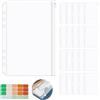 YIWONFU 20 Pezzi A5 Tasche per Raccoglitori, 6 Fori 20.8 x 15.7 cm Raccoglitore Sacchetto Trasparenti con 1 Adesivi Autoadesivi, Impermeabile Tasche per Fogli Mobili per Documenti, Quaderni, Carte