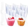 Azonelife 50 Pezzi Tazze Dessert Bicchieri, 200 ml Mini Coppette da Dessert Plastica Riutilizzabile con 50 Cucchiaio Bicchierini Coppette Dolci Trasparente per Dessert, Mousse, Budini, Gelati