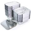 Miamex Vaschette in alluminio usa e getta con coperchio per trasporto di cibo, congelamento, cottura (Confezione da 100), 1 compartiment Metallo, 250 ml