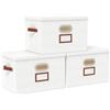 OUTBROS Scatole Portaoggetti con Coperchio, 45 x 30 x 30 cm Contenitori Pieghevoli con Maniglie, Organizzatori per Vestiti salvaspazio (3 Pezzi, Bianco)