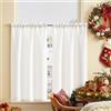 TOPICK Tende da bistrot porta finestra balcone stile country roulotte, 2 pezzi 70x90(LxA) cm Bianco, corte Filtro della luce