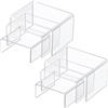 wocpvm 6pz Espositore Acrilico Trasparente Espositore Vetrina in Plastica in 3 Misure per Scaffali Alzate per Espositori Gioielli per Oggetti da Collezione, Cosmetici e Esposizione Artigianale