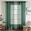 EMEMA 2 Pannelli Tende Con Occhielli Trasparenti Verde Scuro A160xL140cm | Tende Trasparenti Con Occhielli Morbidi Finestre per Camera da Letto e per Salotto Eleganti Soggiorno