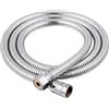 Ferrestock Fontastock Flexo in acciaio inox Tubo doccia da 1,70 a 2 metri con guarnizioni in ottone, filettatura femmina 1/2 e dadi di bloccaggio conici ed esagonali, cromato (nuovo modello)