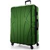 SUITLINE - Valigia media rigida leggera bagagli da stiva espandibile, 66 cm, 68 litri, Verde
