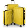 SUITLINE - Valigia media rigida leggera bagagli da stiva espandibile, 66 cm, 68 litri, Giallo