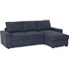 BUDWING Nina Divano letto 3 posti Chaise Longue reversibile (lato destro o sinistro), con contenitore, in tessuto poliestere, dimensioni complessive 239cm(L) x153,5cm(P) x86,5cm(H)