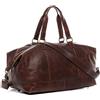 SID & VAIN® borsa viaggio tracolla vera pelle vintage LOGAN grande borsone bagaglio a mano sportiva 55 l duffle bag weekend uomo donna cuoio marrone