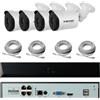 R VT Kit IPV PoE con 4 Telecamere 5 MP ed NVR 4 Canali Poe + 4 IP Cavi Omaggio