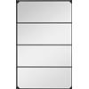 HOMCOM Specchio da Parete in Stile Industriale con 4 Ganci, in Vetro Multistrato, Metallo e MDF, 109x2x69 cm, Nero|Aosom