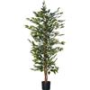 HOMCOM Pianta Finta di Ficus Alta 150cm, Decorazione per Interno ed Esterno con Vaso Incluso|Aosom