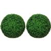 HOMCOM Set di 2 Piante Finte Sfera di Bosso Ø50cm, Decorazione per Interno ed Esterno, Verde|Aosom