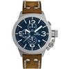 TW Steel Canteen Mens 45mm Quartz Chronograph Watch with Brown Leather Strap