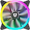 Nfortec DRACO X 140mm A-RGB Fan Black, Ventilatore supplementare Nero per PC Illuminazione RGB Personalizzabile, Max 1300 RPM, Cuscinetti idraulici, 12V 0,26A +-20%,4 viti installazione