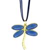 ASTER ALHELÍ - Ciondolo da Donna a Forma di Libellula in Zama d'oro e Resina Rossa - Collana Lunga Regolabile di Colore Marrone con Charm Protettivo - Talismano Portafortuna Perfetto da Regalare (Blu)