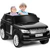 FINOOS Auto Macchina Elettrica per Bambini - Range Rover Sport HSE 12V - 2 Posti - 4 motori 12V da 45 Watt Batteria da 14 AH sedili in Pelle Luci LED Suoni Con Monitor 4 Touchscreen Mp4 (Nero)