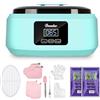 Boadw Bagno di paraffina per mani e piedi, Bagno di paraffina da 3400 ml Set da bagno di paraffina per pelli secche e ruvide, con cera di paraffina da 900g e accessori, Ottimo regalo per la spa-verde