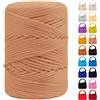 LEREATI Cordino per Borse Uncinetto, Corda Macrame 3mm x 170m Corda in Poliestere Filo Macrame, Cordoncino per Borse a Uncinetto, Fai Da Te, Regalo per Maglieria (Cachi Chiaro)