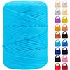 LEREATI Cordino per Borse Uncinetto, Corda Macrame 3mm x 170m Corda in Poliestere Filo Macrame, Macramè Filo Cordoncino per Borse a Uncinetto, Fai Da Te, Regalo per Maglieria (Blu Chiaro)
