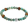 COAI Bracciale Uomo Pietre Naturali, Bracciale Occhio di Tigre e Turchese Africano Portafortuna da Uomo M