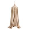 Navaris Baldacchino Letto Bambina - Tenda Castello Principessa - Cupola Rotonda Culla Decorazione Cameretta - Velo Antizanzare Bambini - Beige