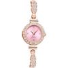 JewelryWe Orologio da donna elegante, analogico, al quarzo, da donna, piccolo, semplice, casual, con cinturino in metallo, oro rosa/argento, Strass - rosa/oro rosa