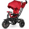 Mondial Toys Triciclo Passeggino Per Bambini Qplay Premium con Sedile Girevole e reclinabile 6 in 1 (Rosso)