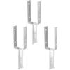 Alberts GAH-Alberts 215293 216795 - Supporto per palo a U in ferro a T, zincato a caldo, larghezza 101 mm, lunghezza di ancoraggio per calcestruzzo 200 mm, set da 3