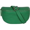 AMBRA Moda AmbraModa GLX1 - Marsupio unisex piccolo in vera pelle, verde, m, Marsupio, marsupio a tracolla,