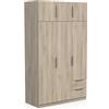 Demeyere Armadio Guardaroba Moderno con 6 Ante e 5 Ripiani 2 Cassetti, Rovere Kronberg, 119, Legno Ingegnerizzato, 119.4 x 51.1 x 203 cm