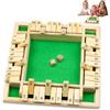 ZITUZY Shut The Box - Gioco da tavolo Woods, gioco da tavolo in legno, 4 giocatori, Shut The Box, adatto per 1-4 giocatori (verde)