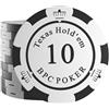Bullets Playing Cards, 25 Clay Poker Carmela per set da poker, valore 10-14g, diametro 4 cm, colore bianco/nero..