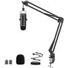 zealsound Set di microfoni USB, microfono condensatore, microfono per PC, supporto a braccio incluso, cardioide, mute/eco, YouTube/Zoom, game, live streaming, conferenze online, Windows/macOS/per ps/4
